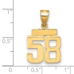 14k Small Polished Number 58 Charm - Image 2