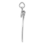 14k White Gold Diamond-cut Heart Charm Holder Pendant - Image 2