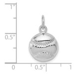 14k White Gold Baseball Charm - Image 4