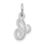 14KW White Gold Casted Script Letter C Initial Charm - Image 3