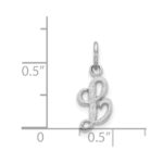 14KW White Gold Casted Script Letter L Initial Charm - Image 3