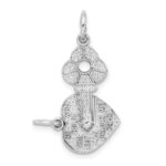 14K White Gold Polished 2-Piece Break-Apart HE WHO HOLDS THE KEY CAN UNLOCK MY HEART Charm - Image 3