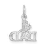 14k White Gold #1 DAD Charm - Image 3