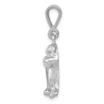 14k White Gold Bulldog Pendant - Image 2
