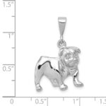 14k White Gold Bulldog Pendant - Image 4