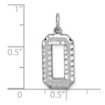 14kw Large Brushed Diamond-cut Number 0 Charm - Image 3