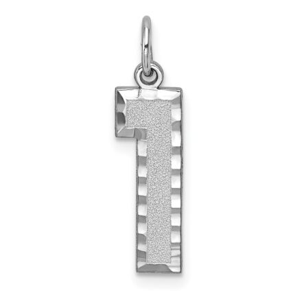 14kw Large Brushed Diamond-cut  Number 1 Charm