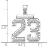 14kw Large Brushed Diamond-cut Number 23 Charm - Image 2
