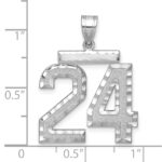 14kw Large Brushed Diamond-cut Number 24 Charm - Image 4