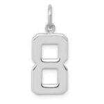 14kw Medium Polished Number 8 Charm