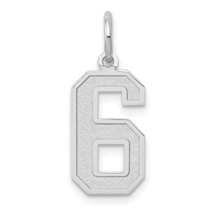 14kw Medium Satin Number 6 Charm