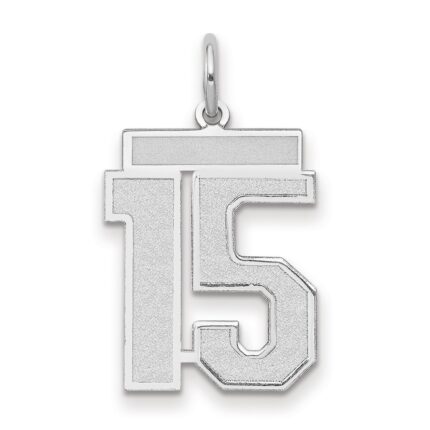 14kw Medium Satin Number 15 Charm