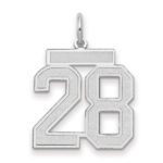 14kw Medium Satin Number 28 Charm