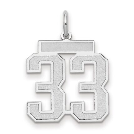 14kw Medium Satin Number 33 Charm