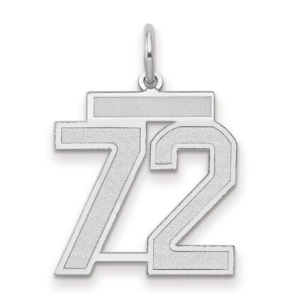 14kw Medium Satin Number 72 Charm
