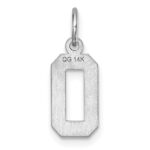 14kw Small Brushed Diamond-cut Number 0 Charm - Image 4