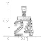 14kw Small Brushed  Diamond-cut Number 24 Charm - Image 3