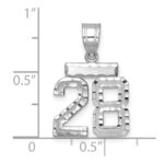 14kw Small Brushed Diamond-cut Number 28 Charm - Image 2