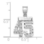 14kw Small Brushed Diamond-cut Number 45 Charm - Image 2