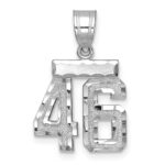 14kw Small Brushed Diamond-cut Number 46 Charm