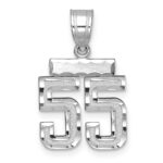 14kw Small Brushed Diamond-cut Number 55 Charm