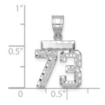 14kw Small Brushed Diamond-cut Number 73 Charm - Image 2