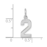 14kw Small Polished Number 2 Charm - Image 4