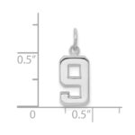 14kw Small Polished Number 9 Charm - Image 3