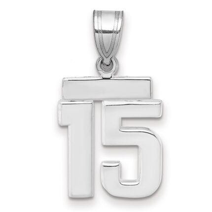 14kw Small Polished Number 15 Charm