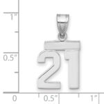 14kw Small Polished Number 21 Charm - Image 2