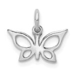 14k White Gold Polished Butterfly Charm - Image 3