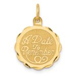 14K A DATE TO REMEMBER 15mm Engravable Disc Charm