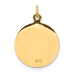 14k Polished and Satin Solid Sacred Heart of Jesus Medal Round Charm - Image 4