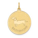 14k DACHSHUND 20mm Engravable Disc Dog Charm