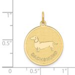14k DACHSHUND 20mm Engravable Disc Dog Charm - Image 3