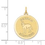 14k GERMAN SHEPHERD 20mm Engravable Disc Dog Charm - Image 3