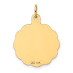 14k Baseball 20mm Engravable on Back Disc Charm - Image 3