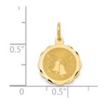 14K Wedding Bells 14mm Engravable Disc Charm - Image 3
