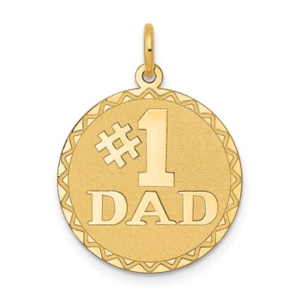 14K #1 DAD 19mm Engravable Disc Charm