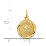 14k GRADUATION DAY with Cap 13mm Engravable Disc Charm - Image 3