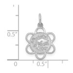 14k White Gold GRADUATION DAY Scalloped Edge Charm - Image 4