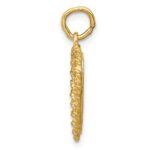 14k Graduation Cap Engravable Heart with Rope Edge Charm - Image 2