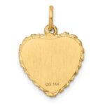 14k Graduation Cap Engravable Heart with Rope Edge Charm - Image 4