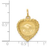 14k Graduation Cap Engravable Heart with Rope Edge Charm - Image 3