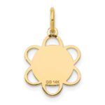 14k Polished and Satin Solid HOLY COMMUNION Scalloped Edge Round Disc Charm - Image 4