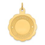 14K HAPPY BIRTHDAY 22mm Engravable Disc Charm