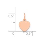 14K Rose Gold Polished Engravable 9mm Heart Disc Pendant - Image 3