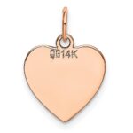 14K Rose Gold Polished Engravable 13mm Heart Disc Pendant - Image 4