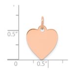 14K Rose Gold Polished Engravable 13mm Heart Disc Pendant - Image 3