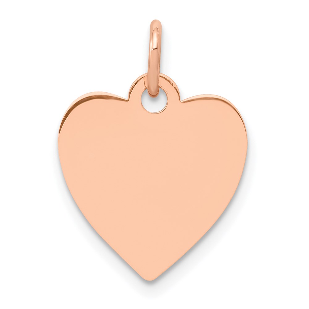 XAC808.jpg 14K Rose Gold Polished Engravable 13mm Heart Disc Pendant - Image 1